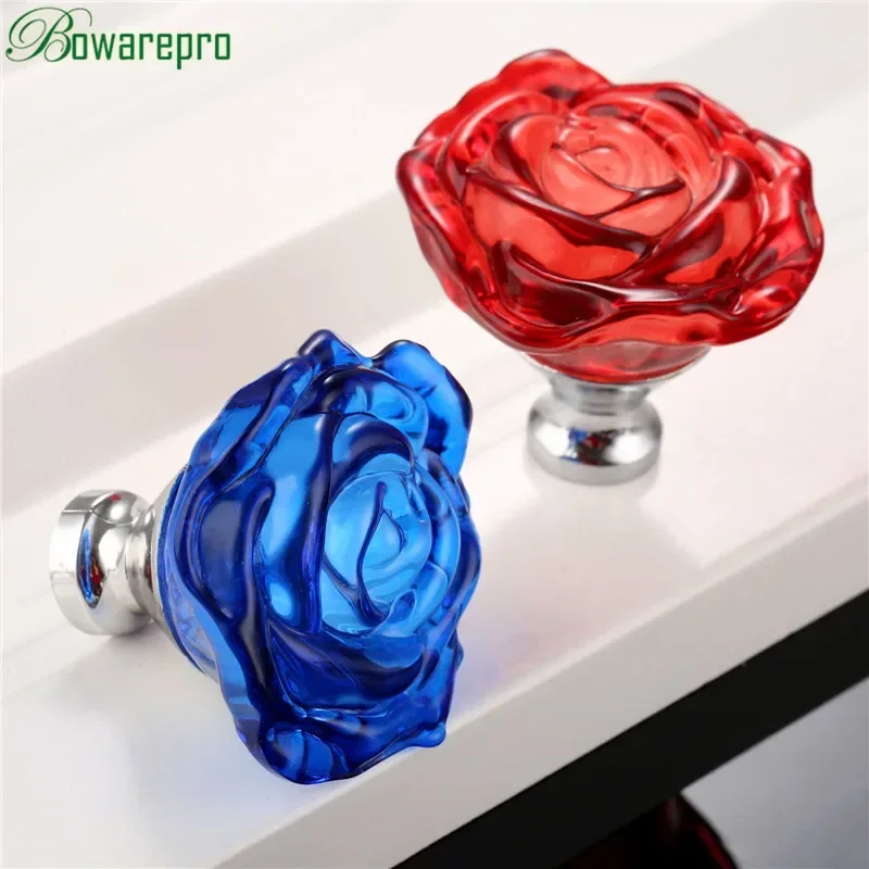 Furniture Hardware Accessories - Bowarepro 50MM Kristal Mawar Kaca Menangani
