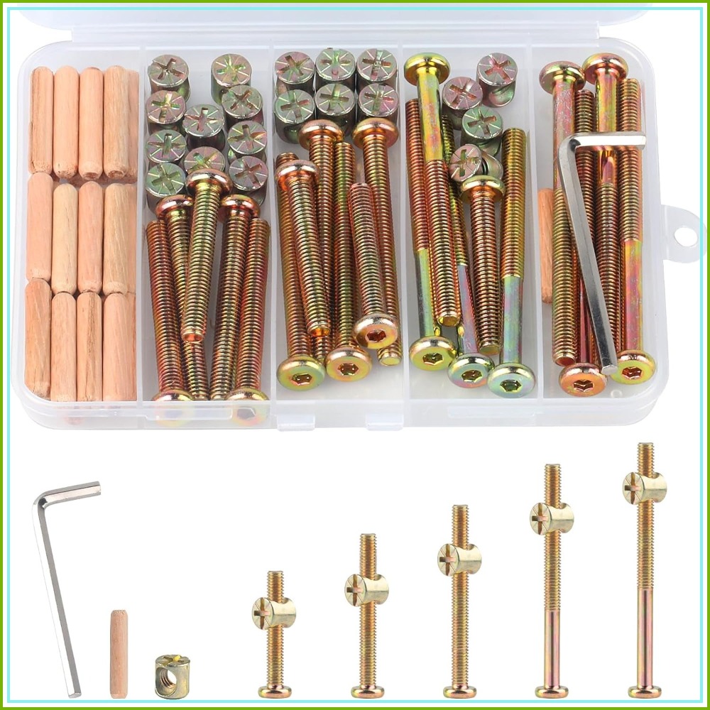 Furniture Hardware Barrel Nut - Sekrup Tempat Tidur Bayi M6x40/50/60/70/80mm, 20