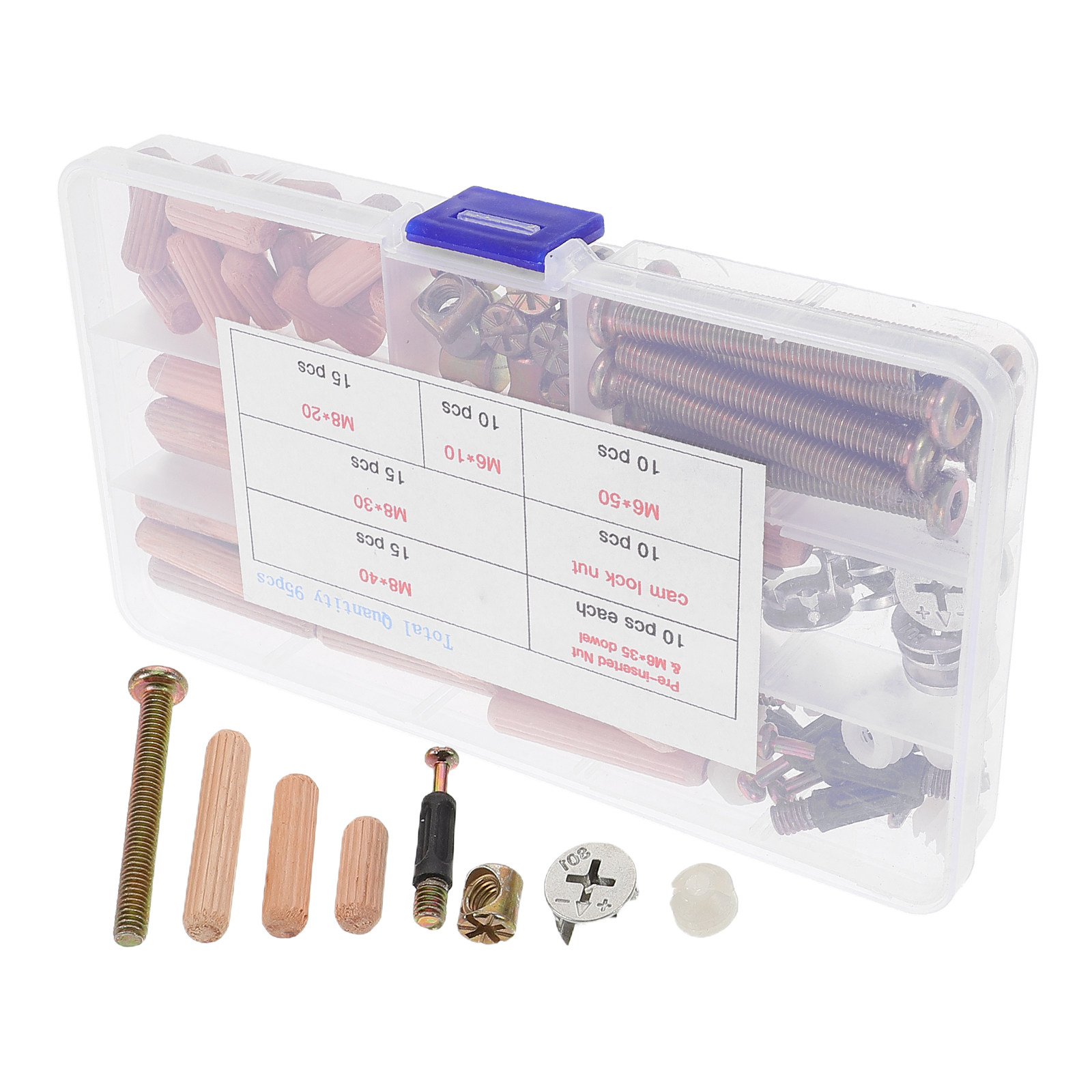 Furniture Hardware Barrel Nut - 95Pcs Kit Pengganti Perangkat Keras Furnitur,
