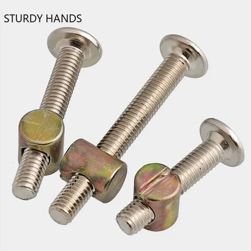Furniture Hardware Barrel Nut - 30 Buah/Pak Set Baut dan Mur