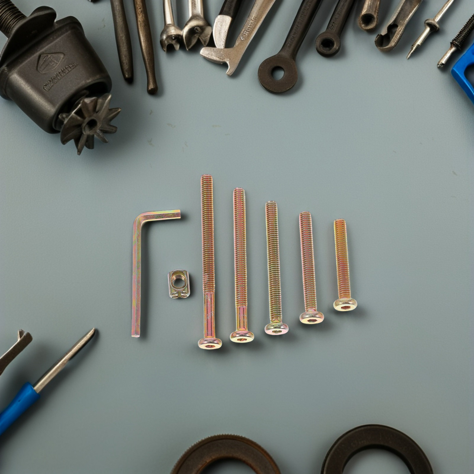 Furniture Hardware Barrel Nut - 49Pcs Set Sekrup dan Mur Barel