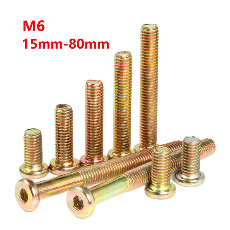 Furniture Hardware Barrel Nut - M6 sekrup soket Allen Drive Hex,