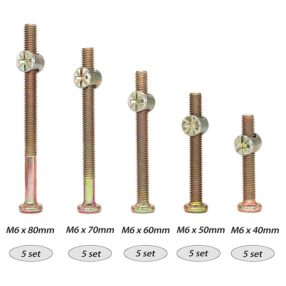 Furniture Hardware Barrel Nut - Sekrup Kepala Soket Heksagonal M6 Dengan