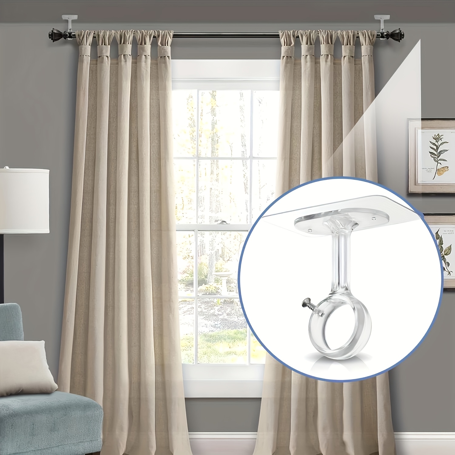 Braket Tiang Gorden Plafon Tan - Furniture Hardware Accessories ulasan dan harga