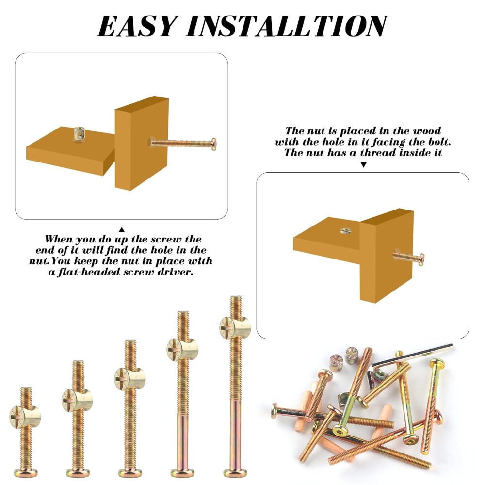 Sekrup Tempat Tidur Bayi M6x40 - Furniture Hardware Barrel Nut ulasan dan harga