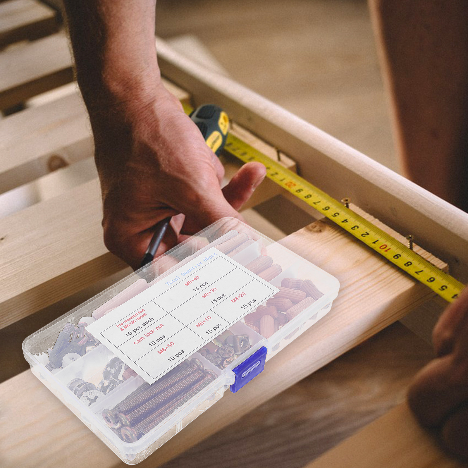 95Pcs Kit Pengganti Perangkat  - Furniture Hardware Barrel Nut ulasan dan harga