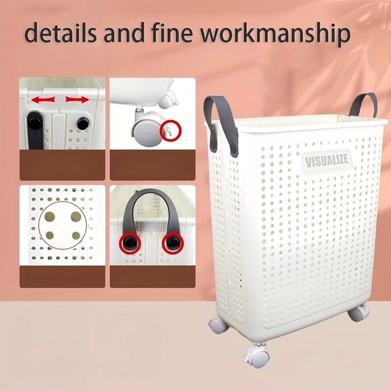 Keranjang Cucian Lipat Beroda  - Furniture Hardware Design ulasan dan harga