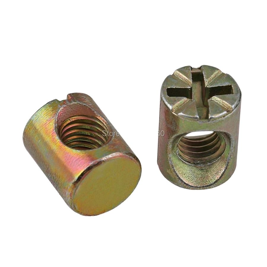 100 Buah Mur Dowel Silang Berl - Furniture Hardware Barrel Nut ulasan dan harga