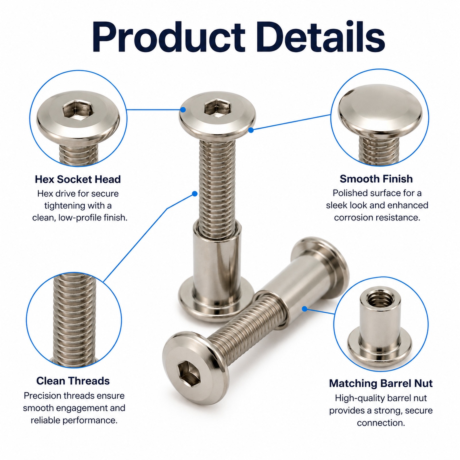 5-20Pcs Baut & Mur Konektor Fu - Furniture Hardware Barrel Nut ulasan dan harga