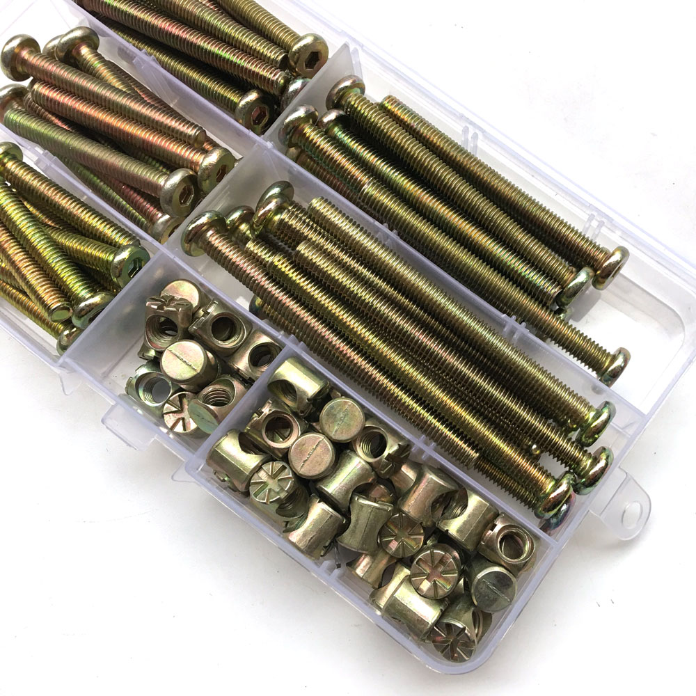 100 buah M6 barel Dowel mur pe - Furniture Hardware Barrel Nut ulasan dan harga